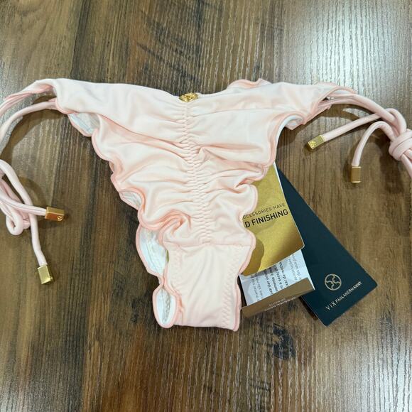 Vix Ripple Tie Side Bottom Girly Cheeky Nude Tan Pink Golf Accent Medium - Picture 2 of 3